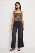 Premium GOOD SKATE CROPPED WIDE JEANS BLACK407