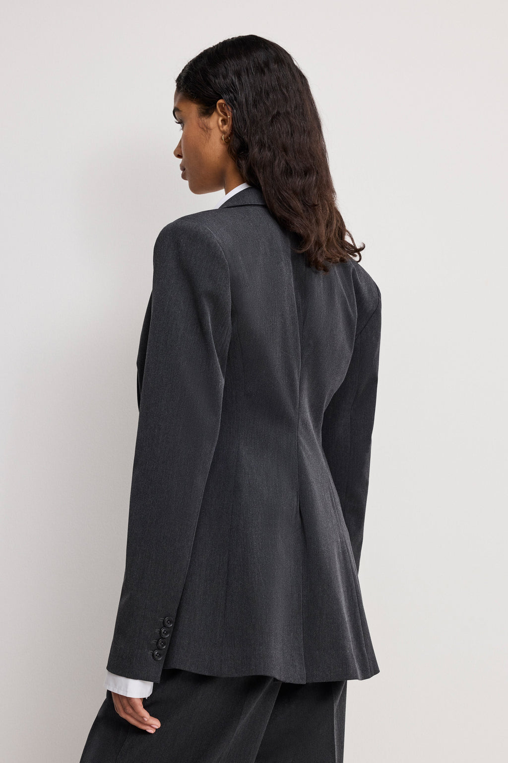 Premium ESSENTIAL SUITING SCULPTED BLAZER DARK HEATHER GRAY