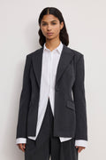 Premium ESSENTIAL SUITING SCULPTED BLAZER DARK HEATHER GRAY