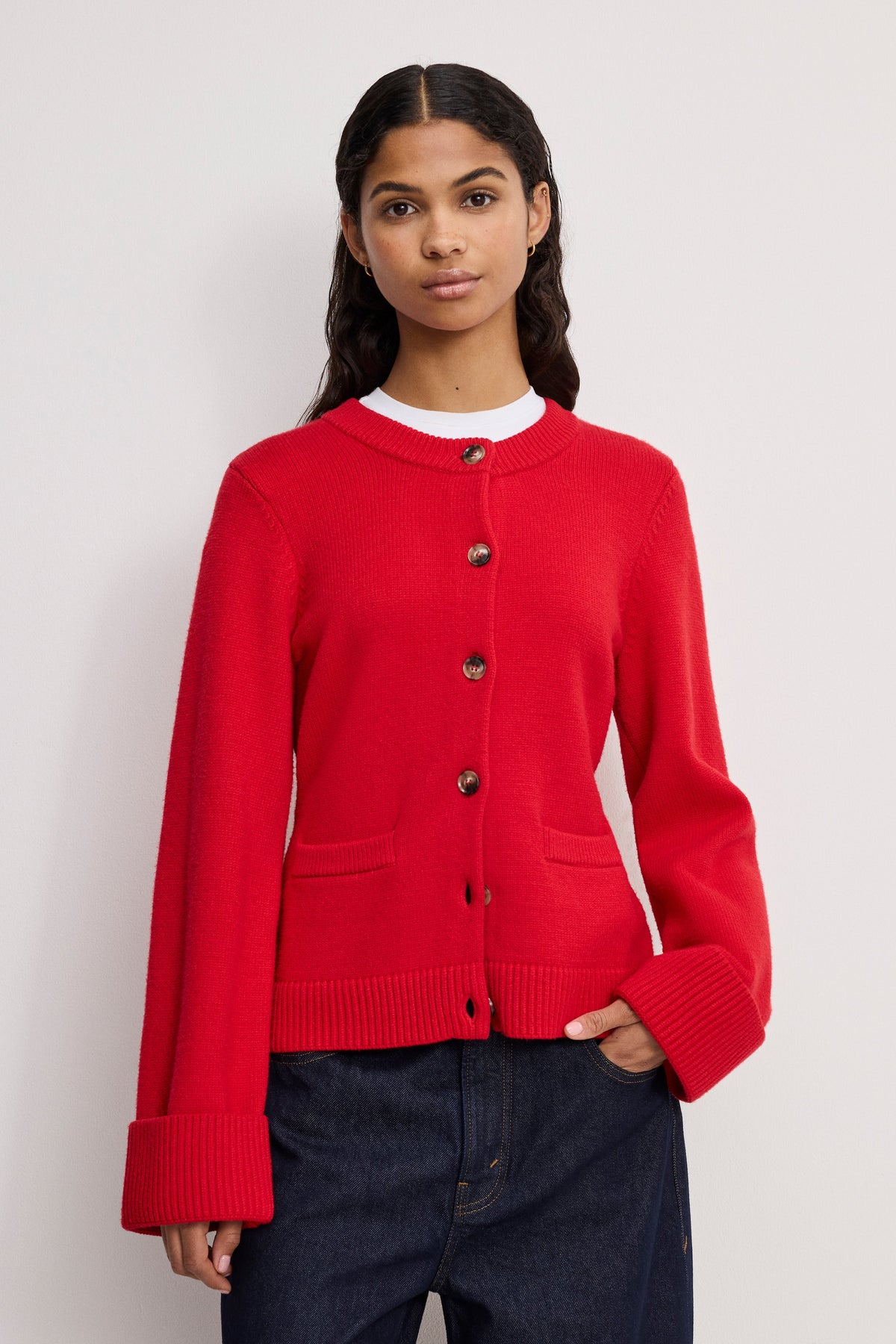 Premium BUTTON FRONT KNIT CARDIGAN CHILI001