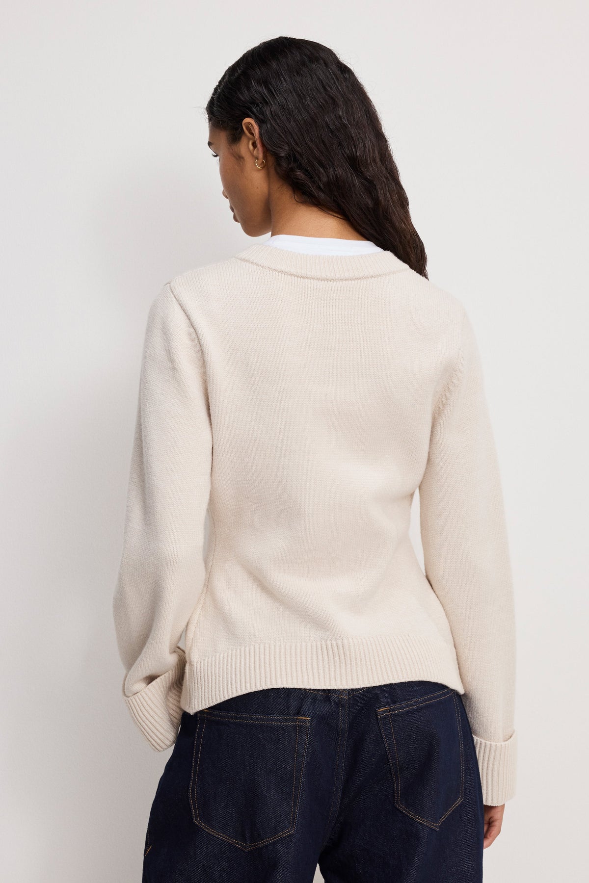 Premium BUTTON FRONT KNIT CARDIGAN VANILLA001