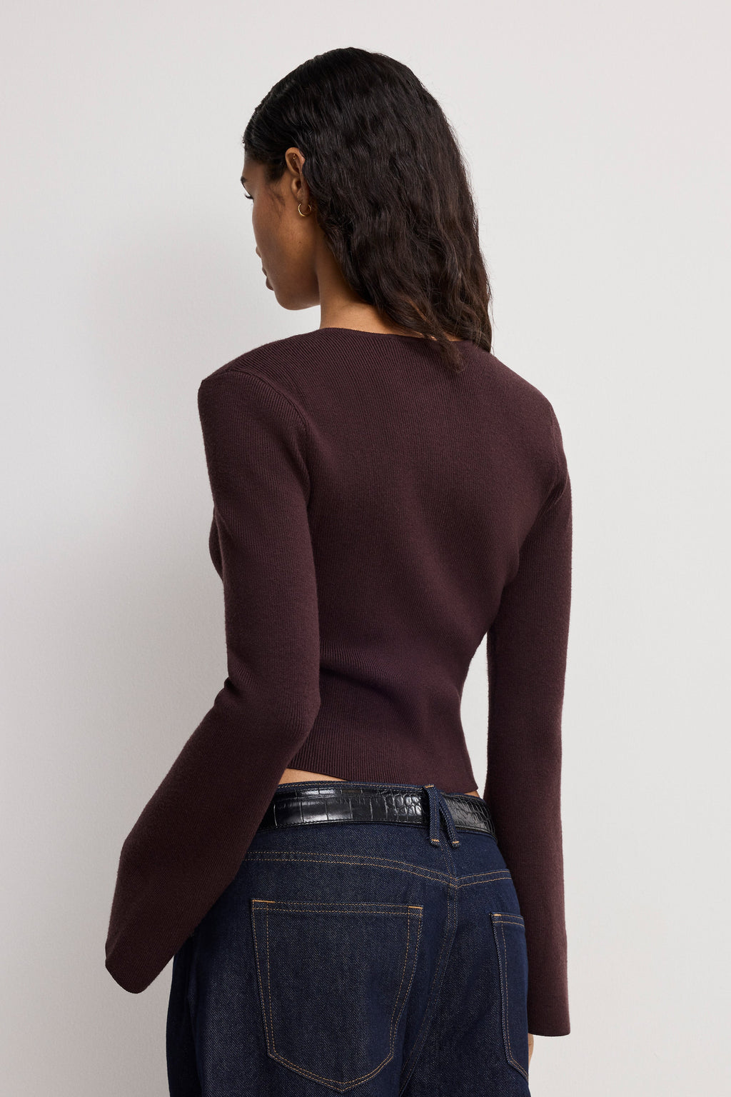 Premium BELL SLEEVE KNIT CARDIGAN BARK003
