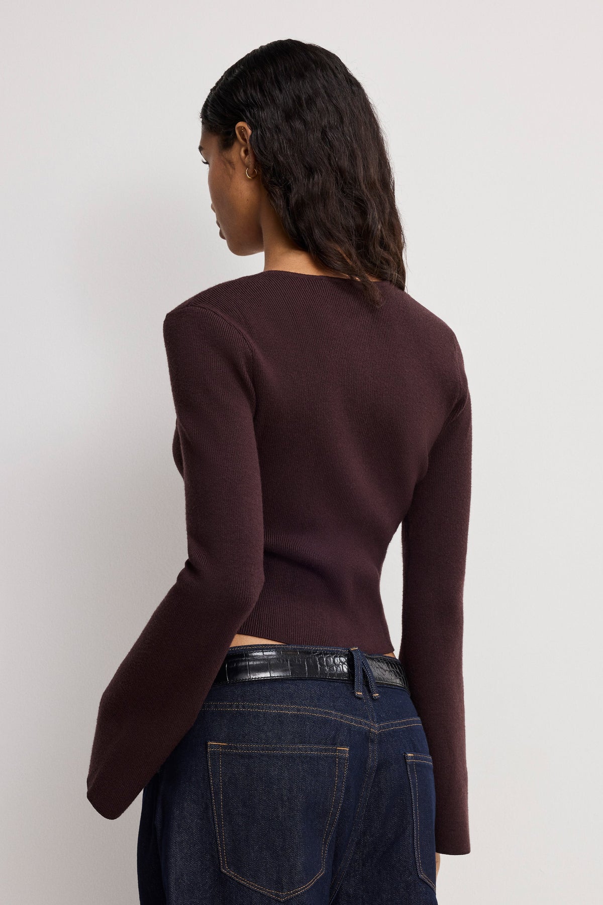 Premium BELL SLEEVE KNIT CARDIGAN BARK003