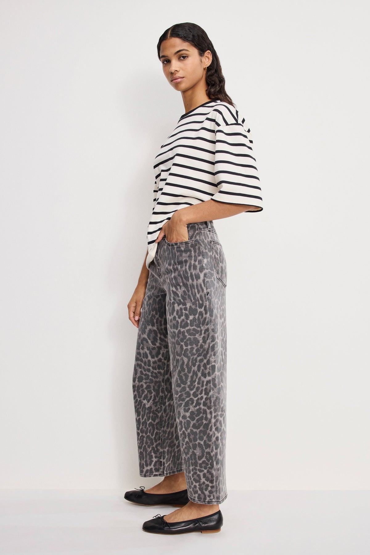 Premium GOOD BARREL JEANS GREY LUCKY LEOPARD