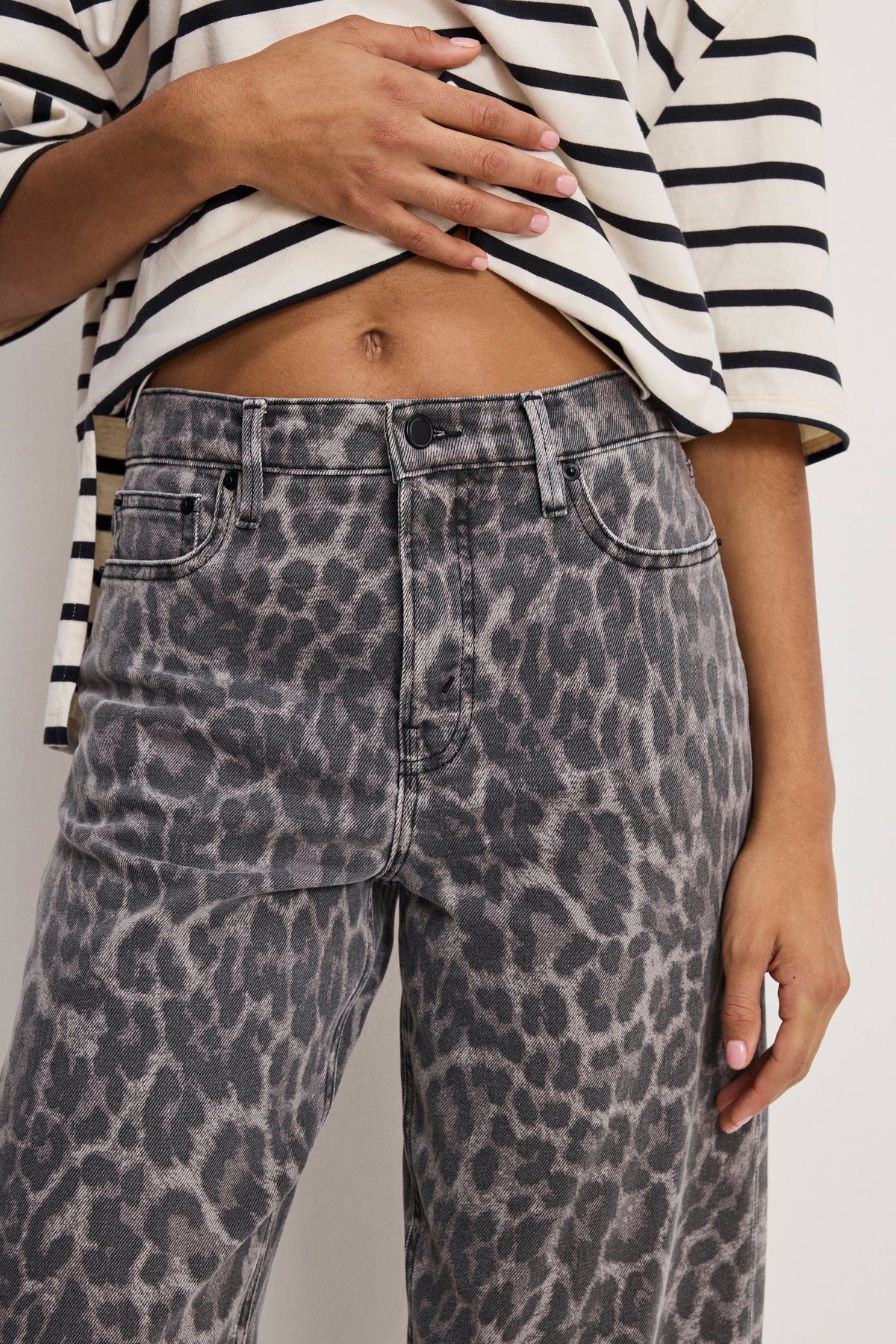 Premium GOOD BARREL JEANS GREY LUCKY LEOPARD