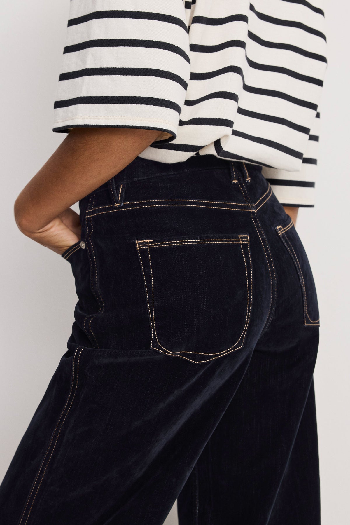 Premium GOOD SKATE FLOCKED DENIM JEANS INDIGO939