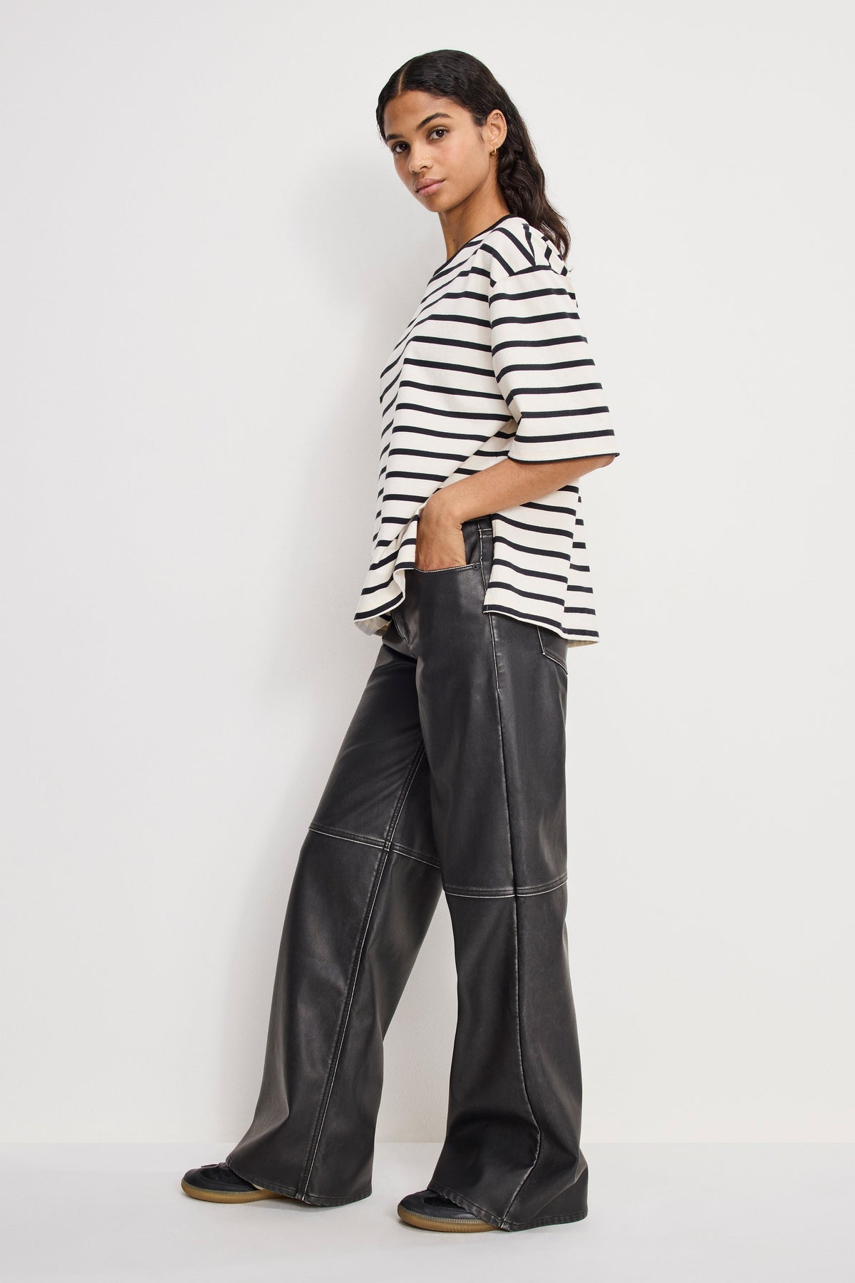 Premium GOOD SKATE FAUX LEATHER PANTS BLACK001