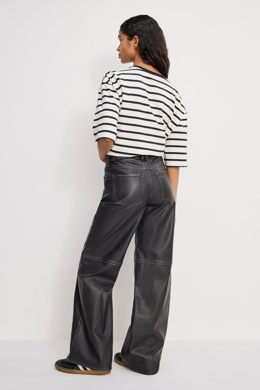 Premium GOOD SKATE FAUX LEATHER PANTS BLACK001