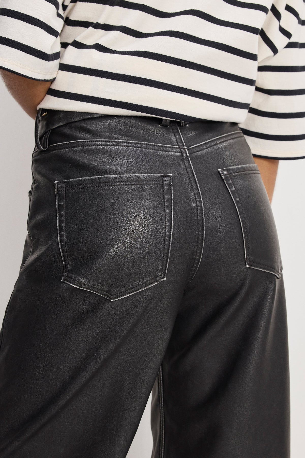Premium GOOD SKATE FAUX LEATHER PANTS BLACK001