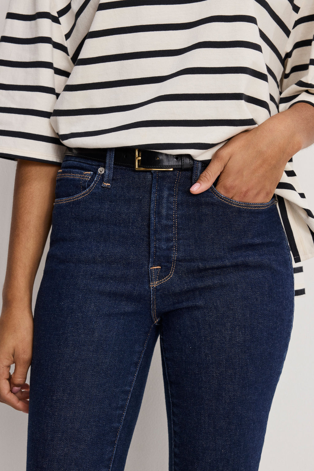 Premium GOOD LEGS STRAIGHT JEANS INDIGO983