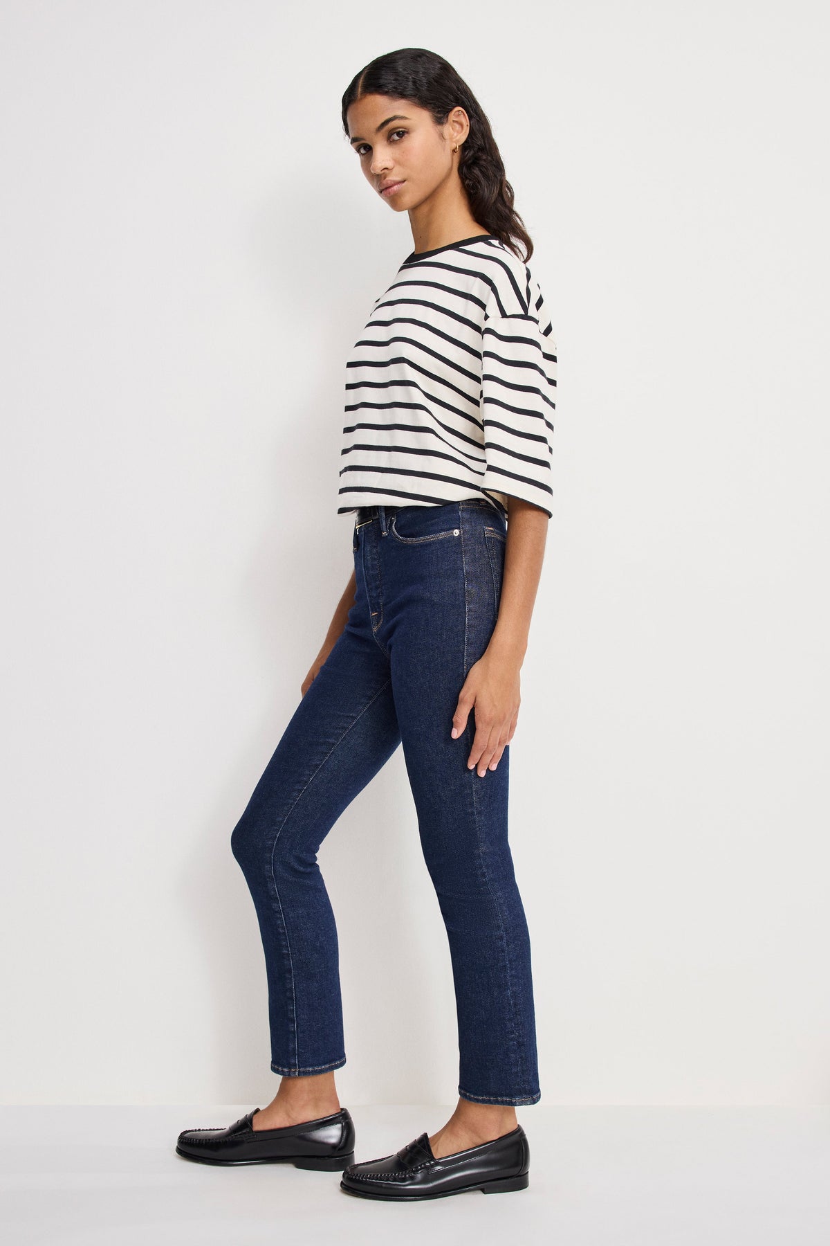 Premium GOOD LEGS STRAIGHT JEANS INDIGO983