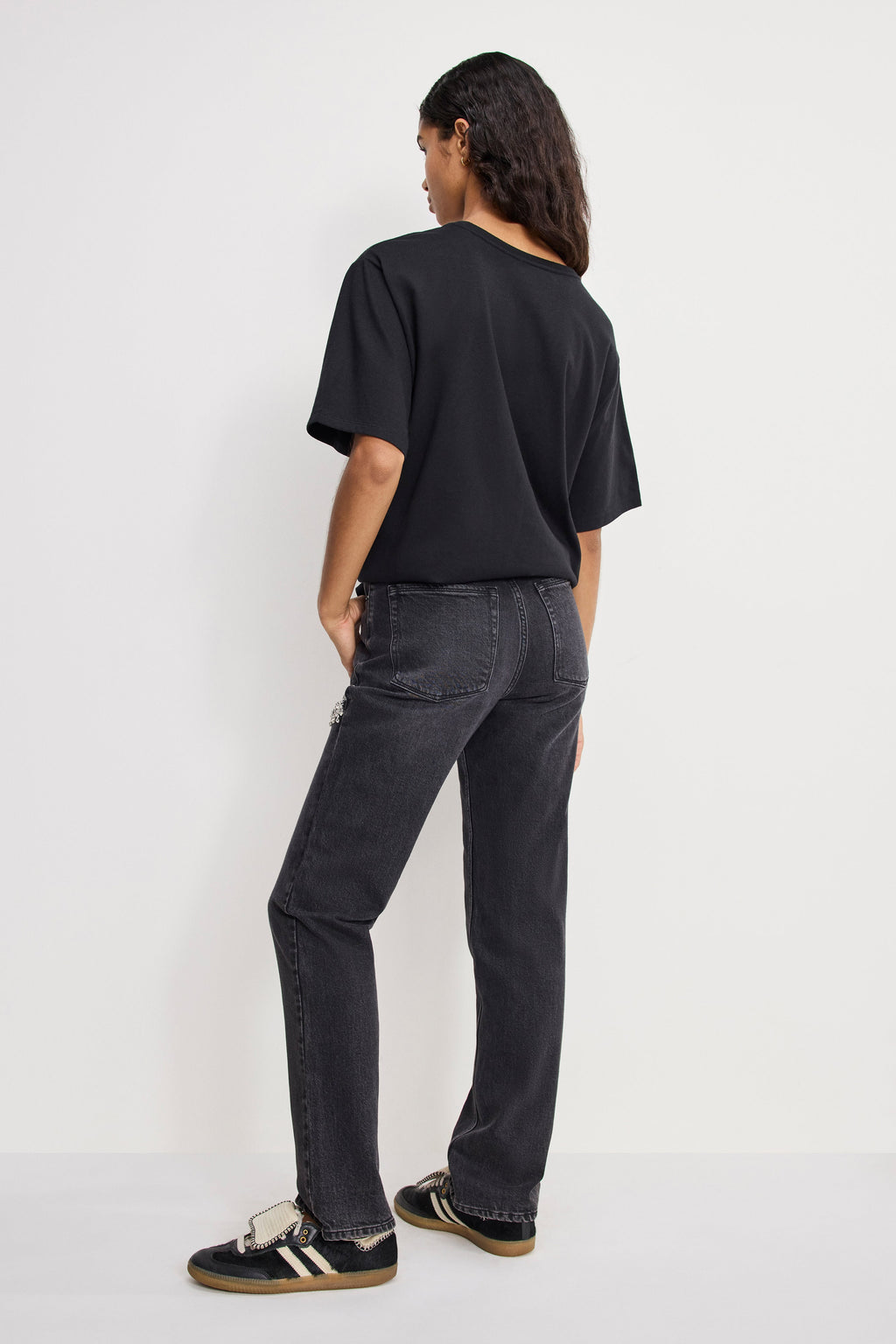 Premium GOOD ICON STRAIGHT DIAMOND JEANS BLACK376