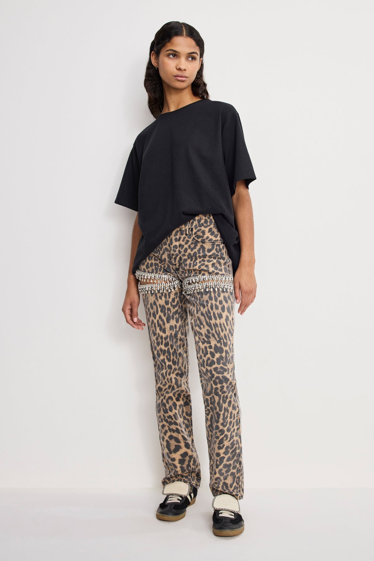 Premium LEOPARD GOOD ICON STRAIGHT DIAMOND JEANS LUCKY LEOPARD001