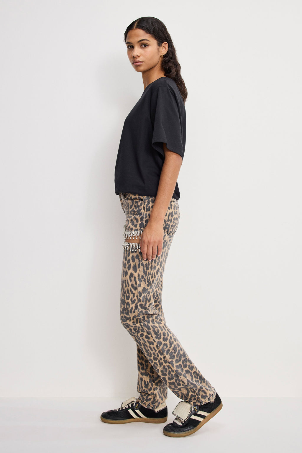 Premium LEOPARD GOOD ICON STRAIGHT DIAMOND JEANS LUCKY LEOPARD001