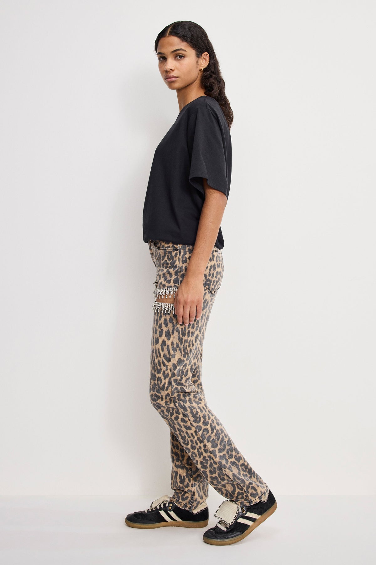 Premium LEOPARD GOOD ICON STRAIGHT DIAMOND JEANS LUCKY LEOPARD001