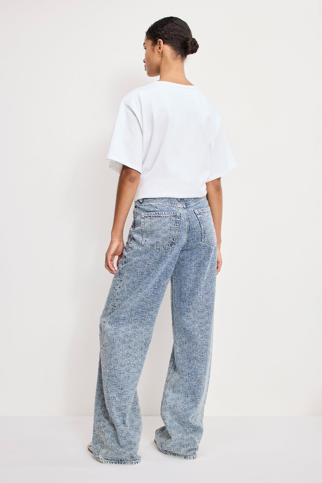 Premium GOOD SKATE WIDE CRYSTAL JEANS INDIGO1070