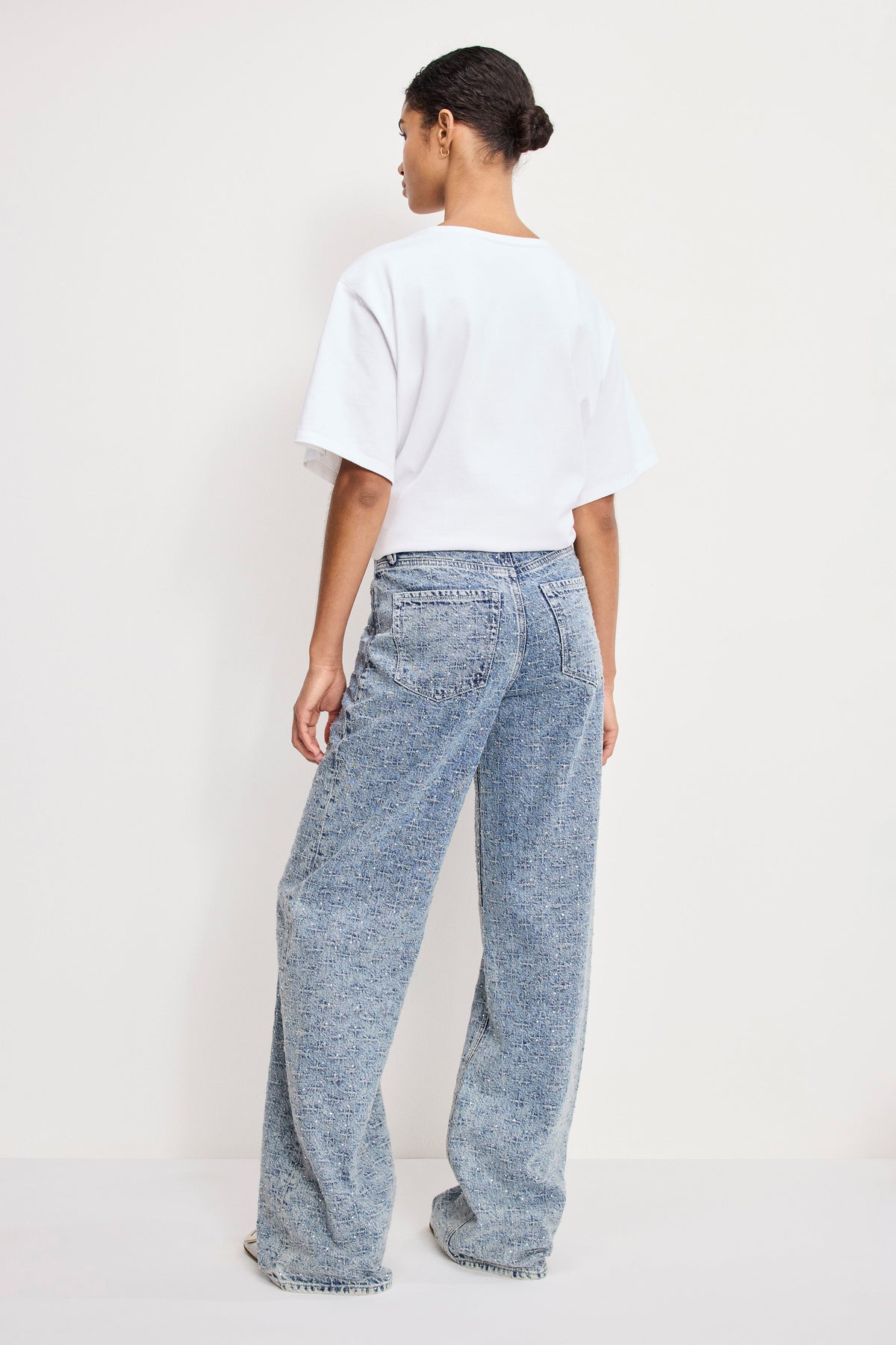 Premium GOOD SKATE WIDE CRYSTAL JEANS INDIGO1070