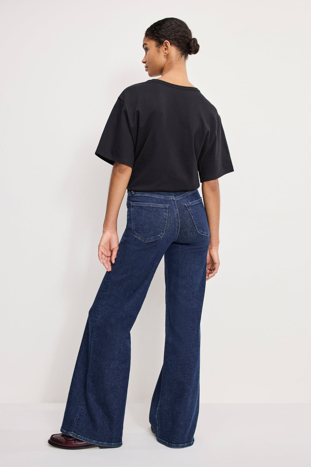 Premium GOOD WAIST PALAZZO JEANS INDIGO985