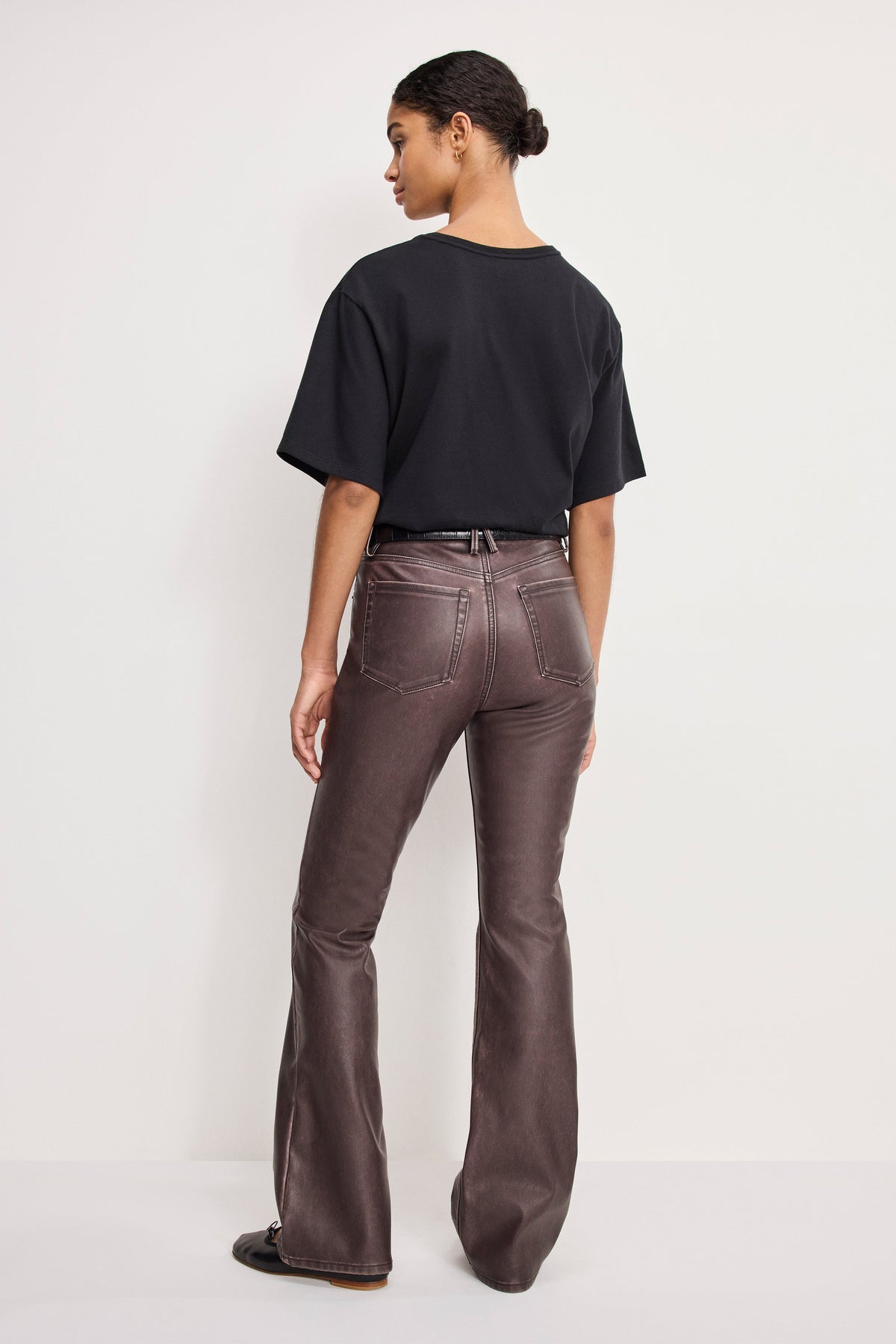 Premium GOOD CLASSIC BOOTCUT FAUX LEATHER PANTS VAMP001