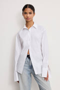 Premium POPLIN TIE BACK SHIRT WHITE001