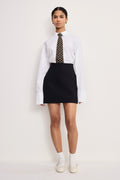 Premium SOFT STRETCH PONTE MINI SKIRT BLACK001