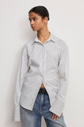 Premium POPLIN TIE BACK SHIRT BCW PINSTRIPE001