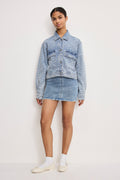 Premium CRYSTAL DENIM JACKET INDIGO1070