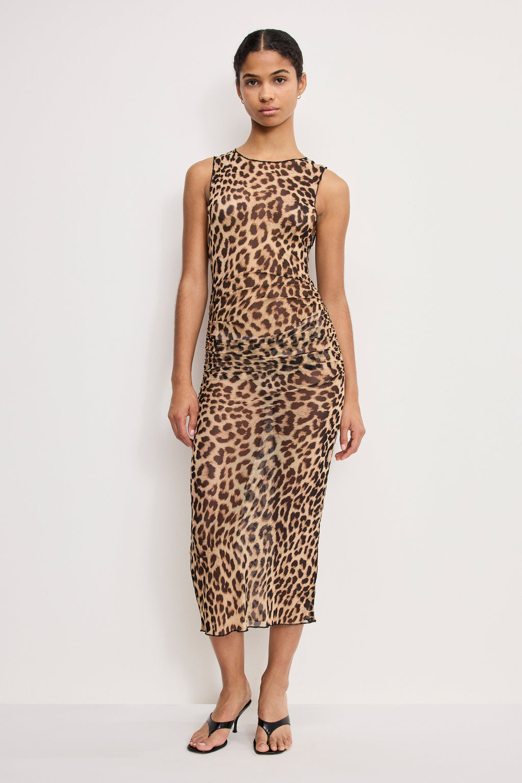 Premium MESH MIDI DRESS LUCKY LEOPARD001