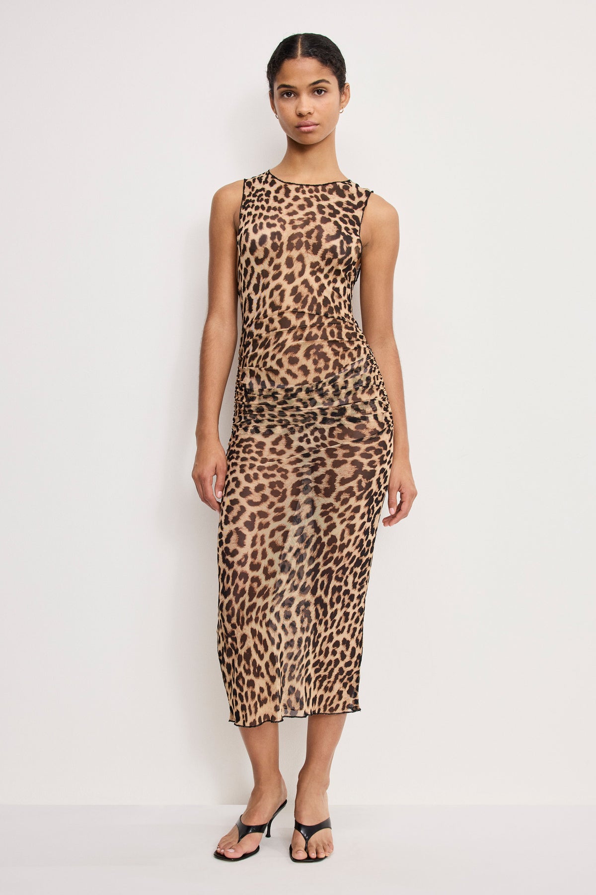 Premium MESH MIDI DRESS LUCKY LEOPARD001