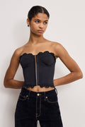 Premium MATTE JERSEY LACE TRIM BUSTIER BLACK001