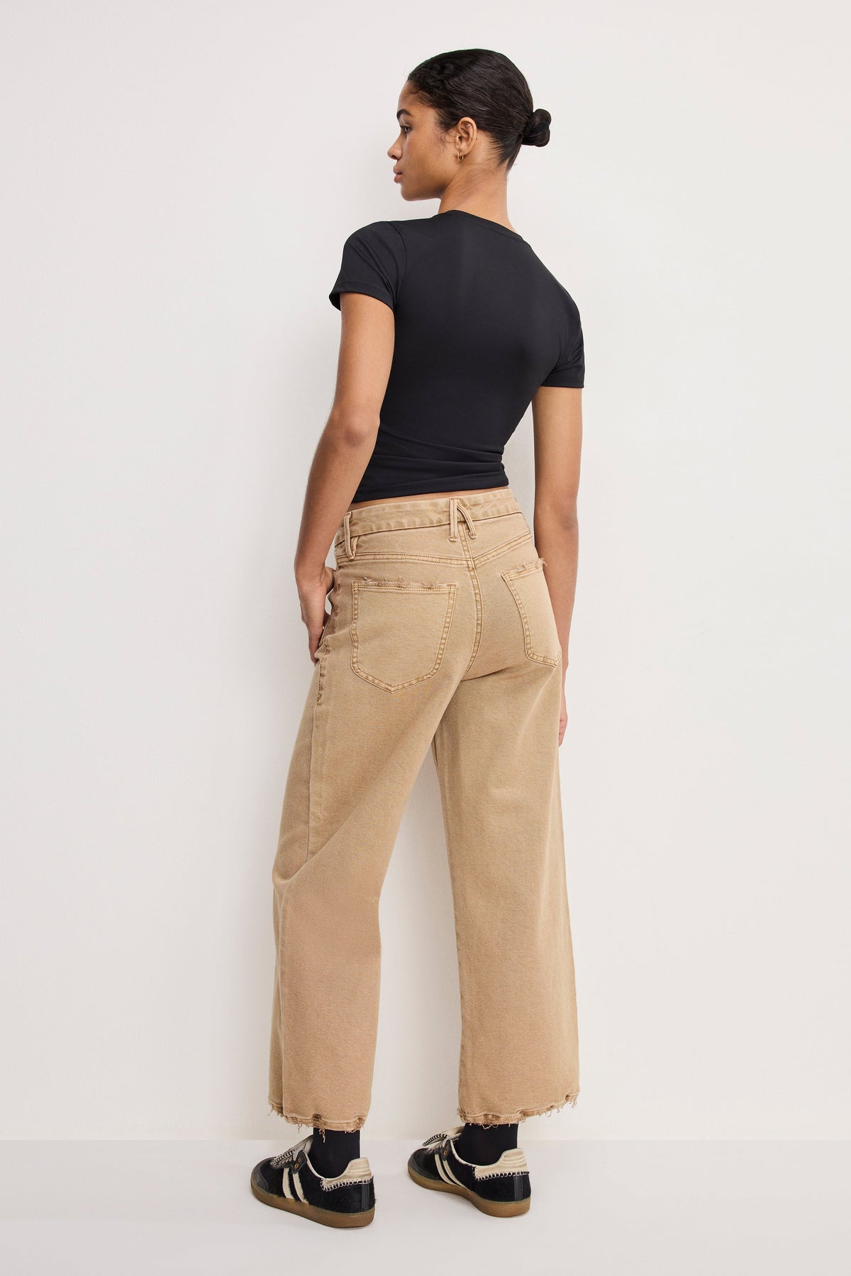 Premium PALAZZO CROPPED PANTS GOOD KHAKI001