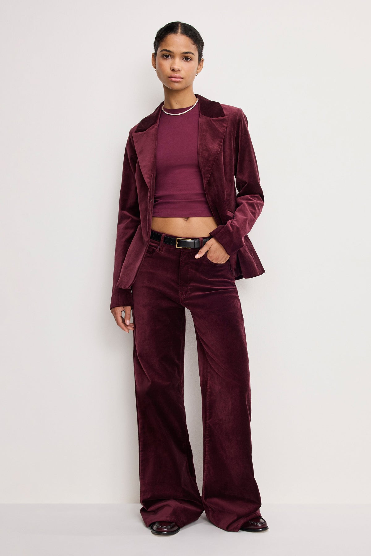 Premium VELVET SCULPTED BLAZER FIG007