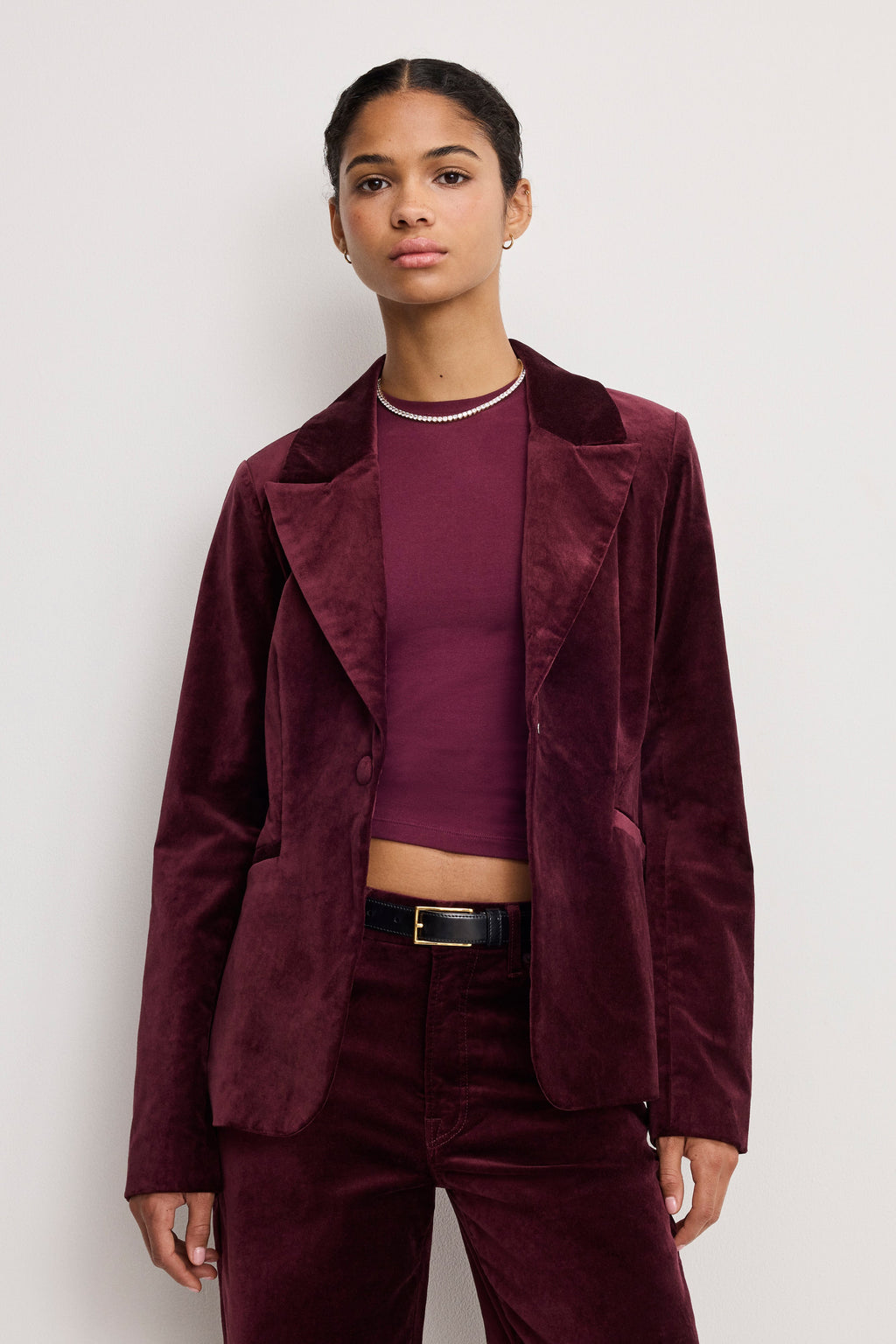 Premium VELVET SCULPTED BLAZER FIG007