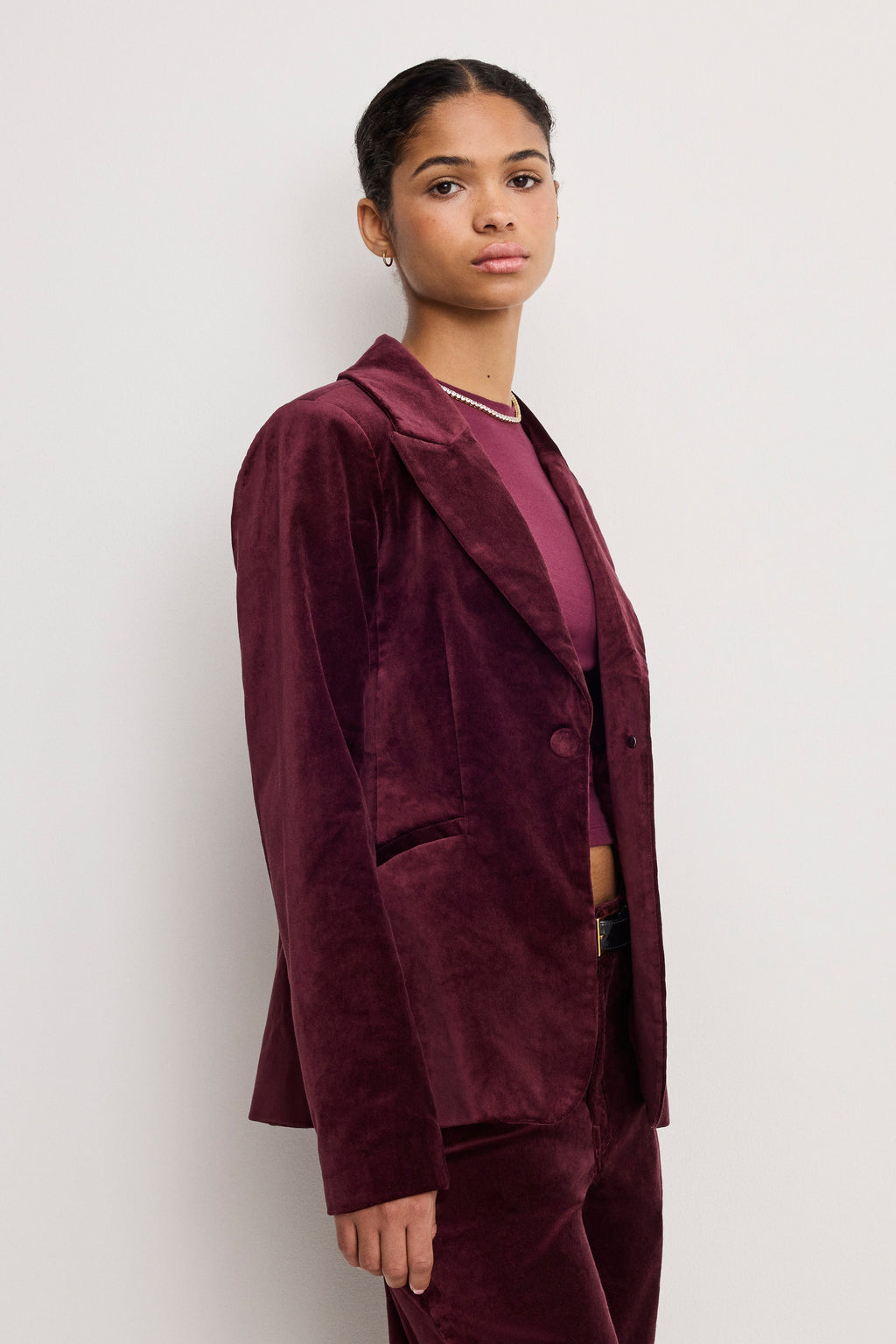 Premium VELVET SCULPTED BLAZER FIG007