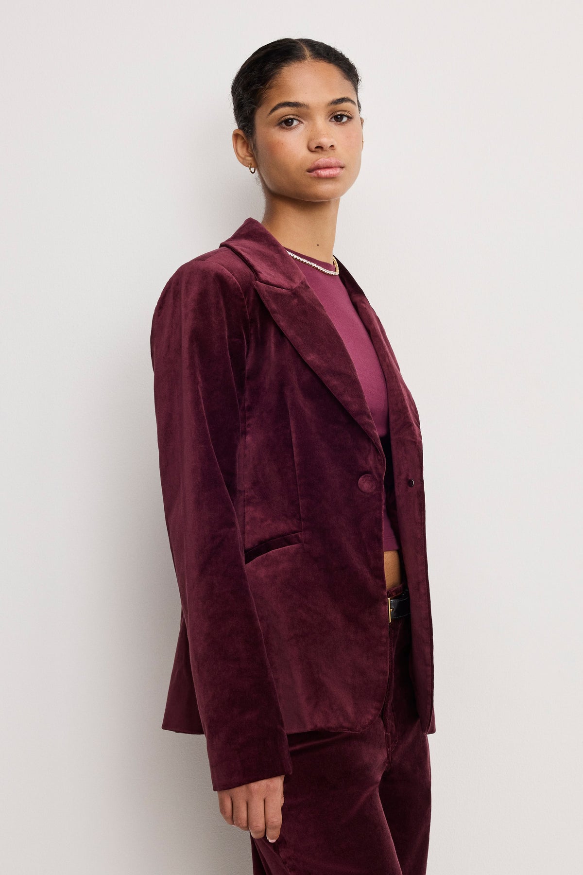 Premium VELVET SCULPTED BLAZER FIG007