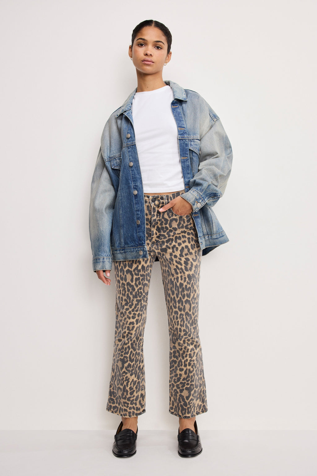 Premium GOOD KICK FLARE LEOPARD JEANS LUCKY LEOPARD001
