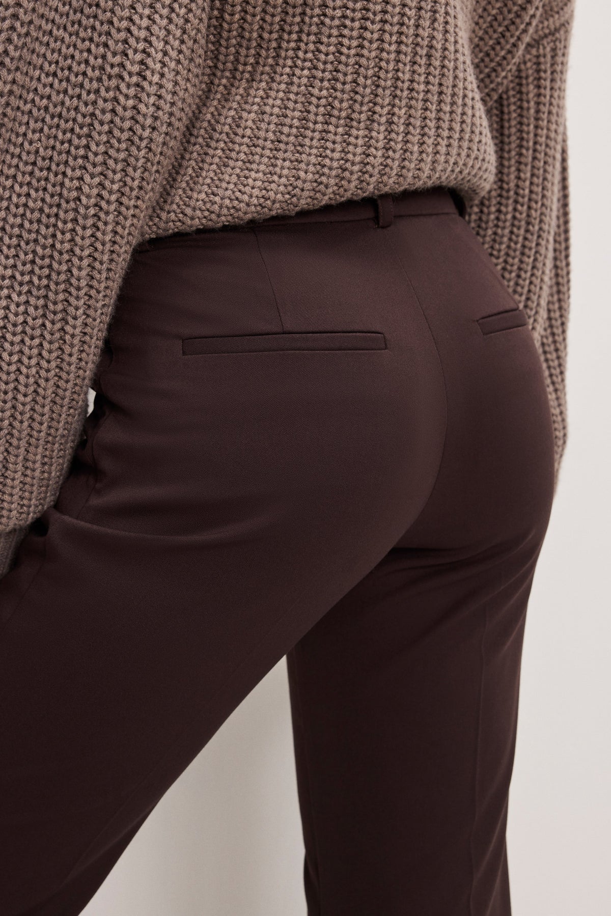 Premium ESSENTIAL SUITING FLARE TROUSERS DARK CHOCOLATE