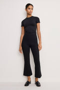 Premium SOFT STRETCH PONTE KICK FLARE PANTS BLACK001