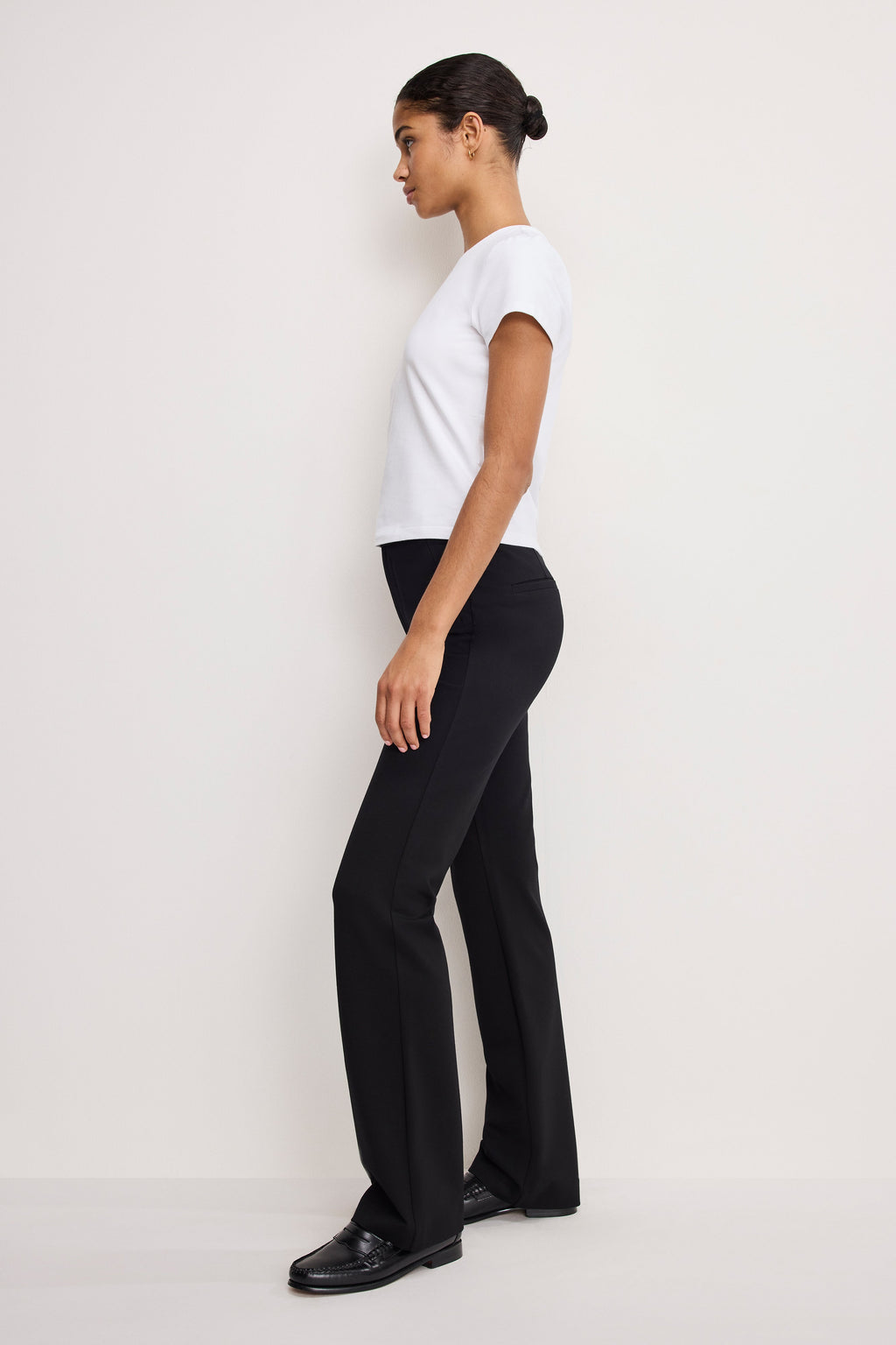 Premium SOFT STRETCH PONTE STRAIGHT TROUSERS BLACK001