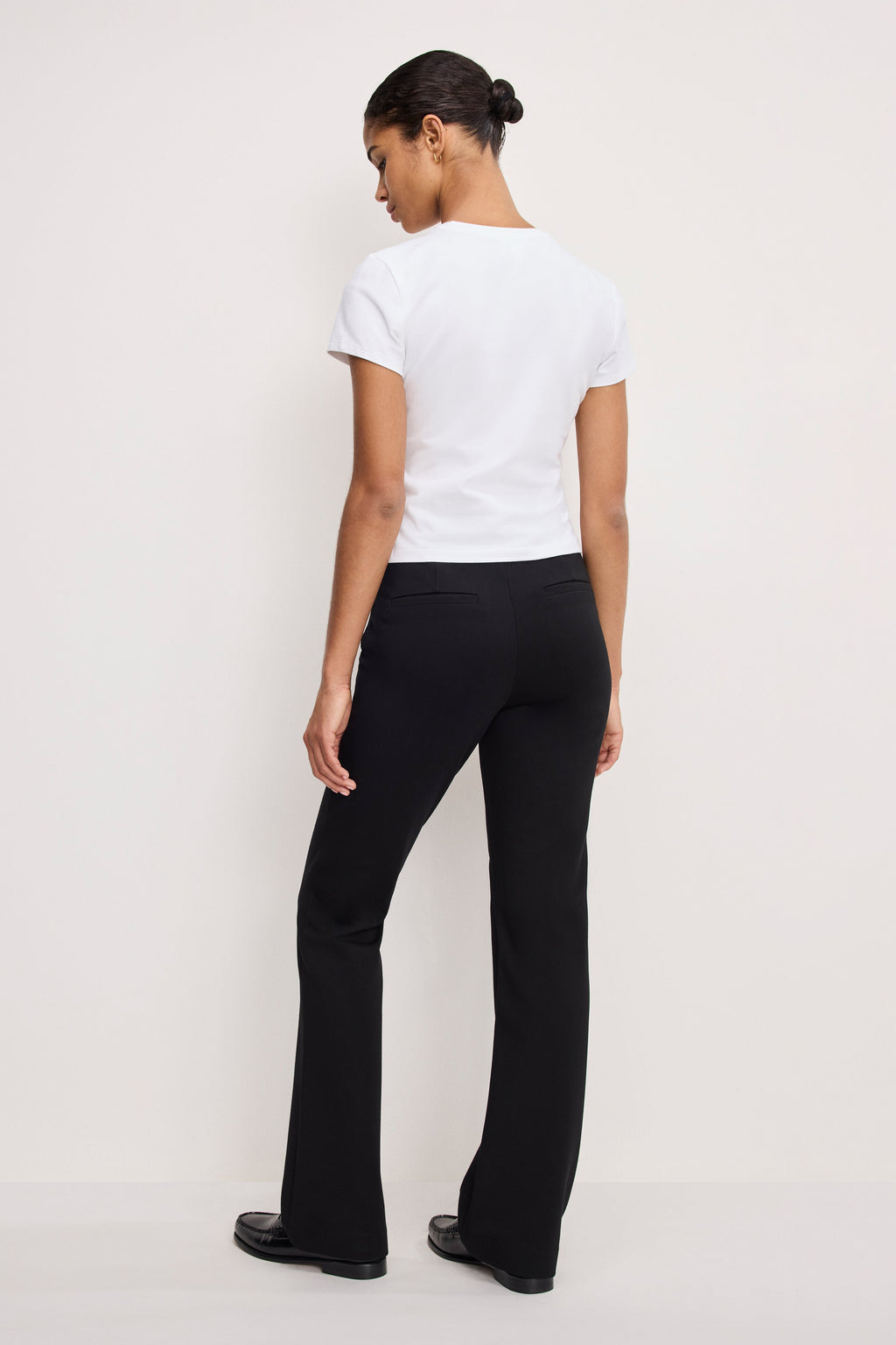 Premium SOFT STRETCH PONTE STRAIGHT TROUSERS BLACK001