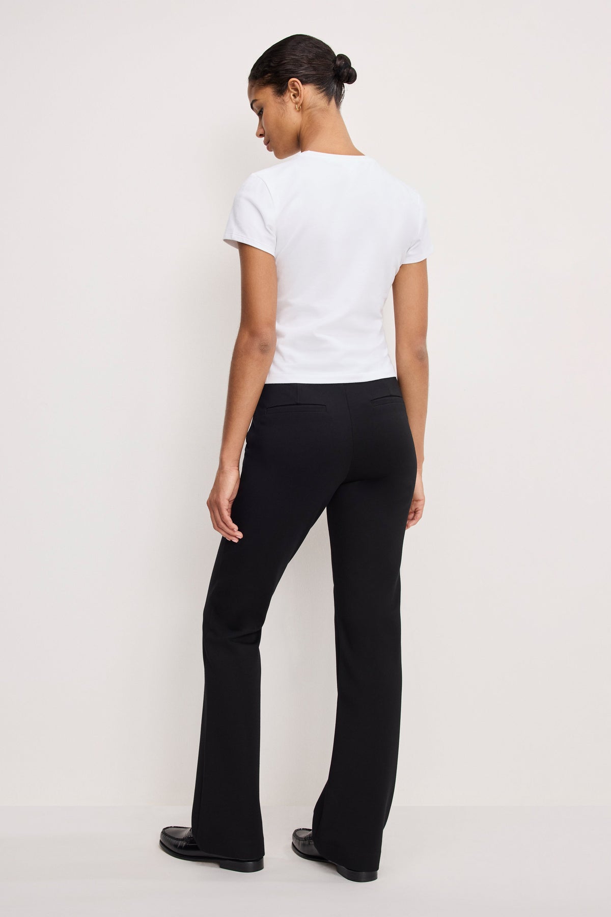 Premium SOFT STRETCH PONTE STRAIGHT TROUSERS BLACK001
