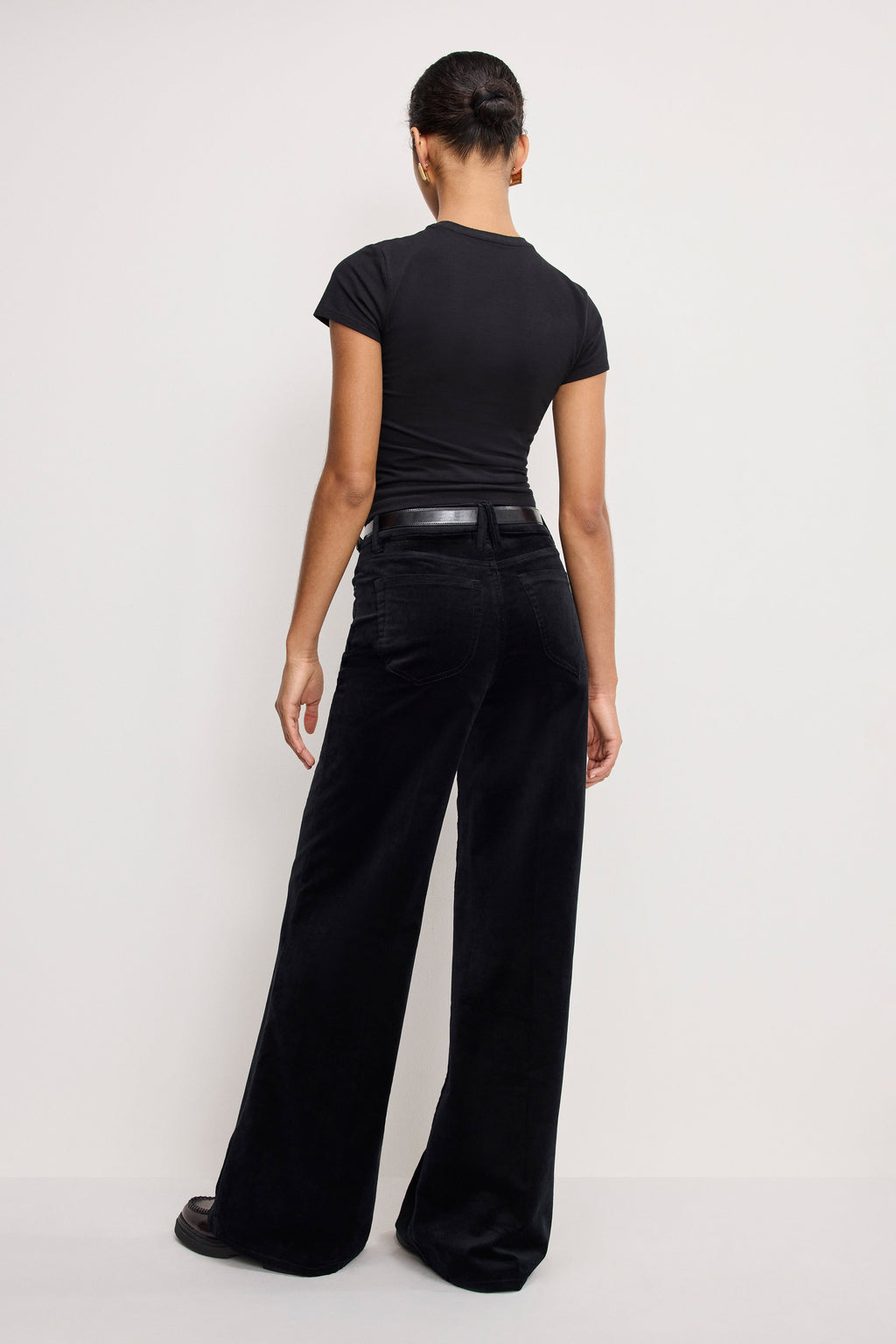 Premium VELVET GOOD WAIST PALAZZO PANTS BLACK001