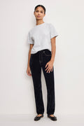 Premium GOOD ICON STRAIGHT FLOCKED DENIM JEANS INDIGO939