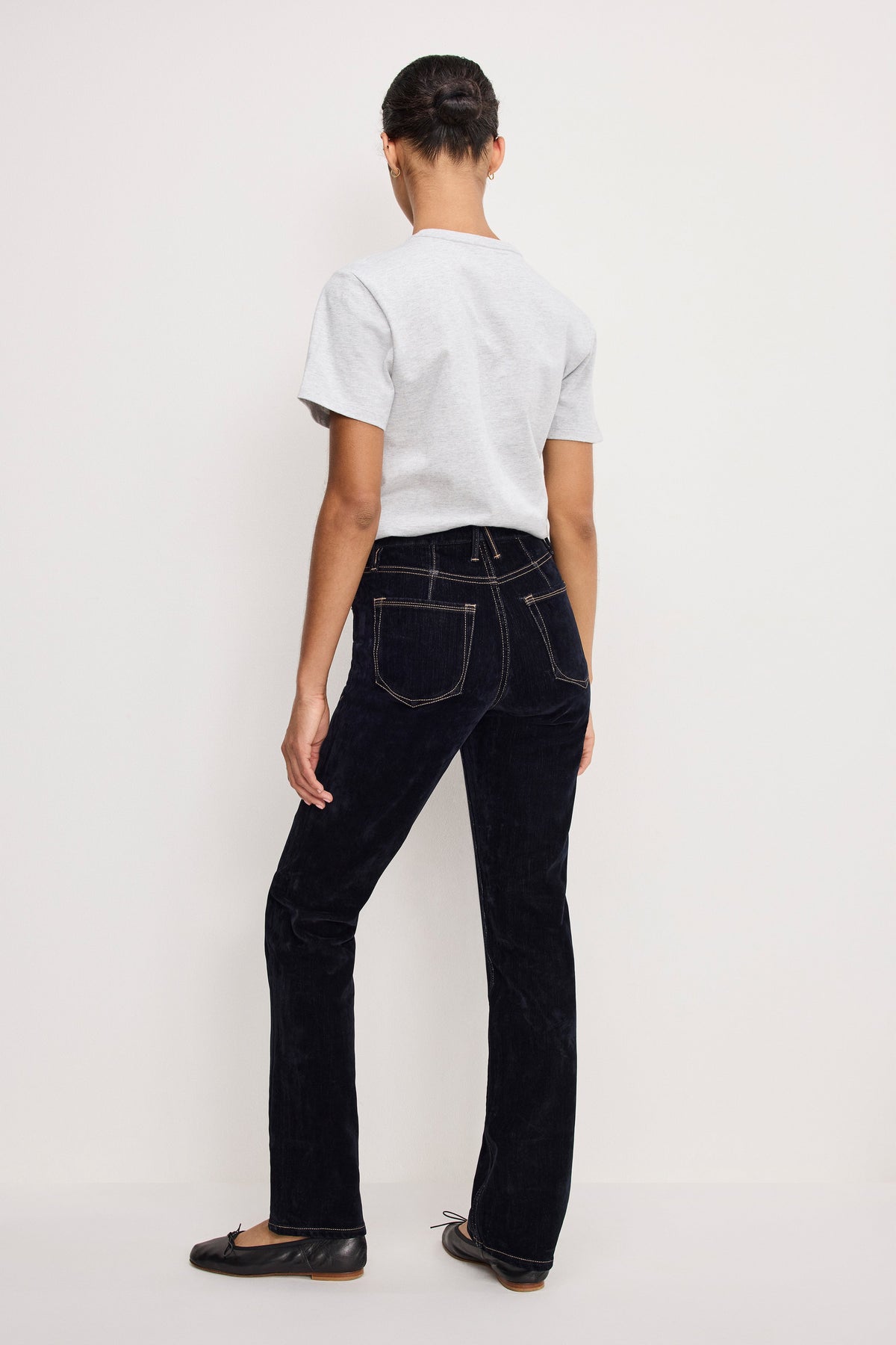 Premium GOOD ICON STRAIGHT FLOCKED DENIM JEANS INDIGO939