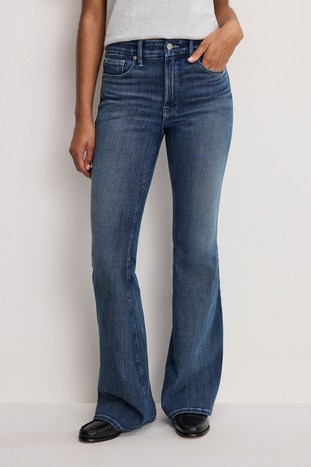 Premium SOFT TECH GOOD LEGS FLARE JEANS INDIGO855
