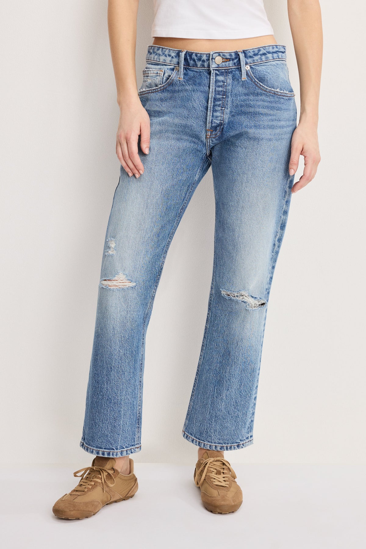 Premium VINTAGE STRAIGHT ANKLE JEANS INDIGO1221