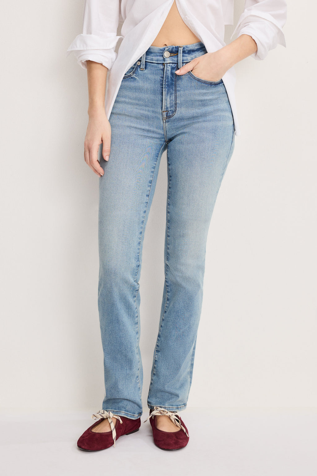 Premium GOOD LEGS STRAIGHT JEANS LONG INDIGO834