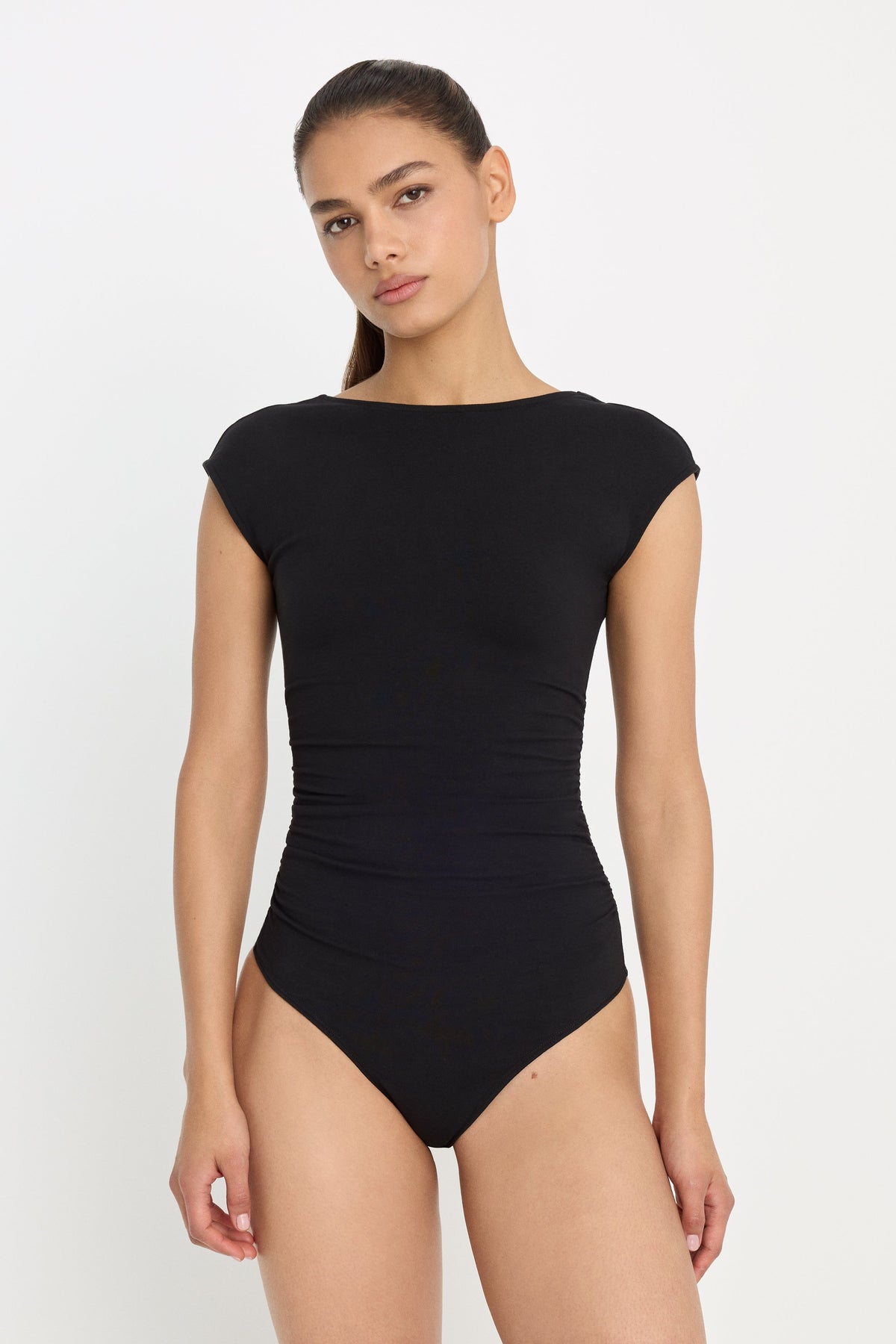 Premium SUPER STRETCH OPEN BACK BODY SUIT BLACK001