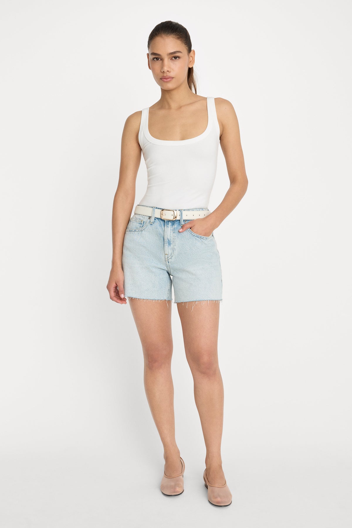 Premium MODAL RIB TANK BODYSUIT CHALK