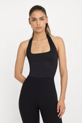 Premium SCULPTING HALTER SQUARE NECK BODYSUIT BLACK001